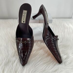 Brighton Pamela Dark Chocolate Brown Heeled Mules